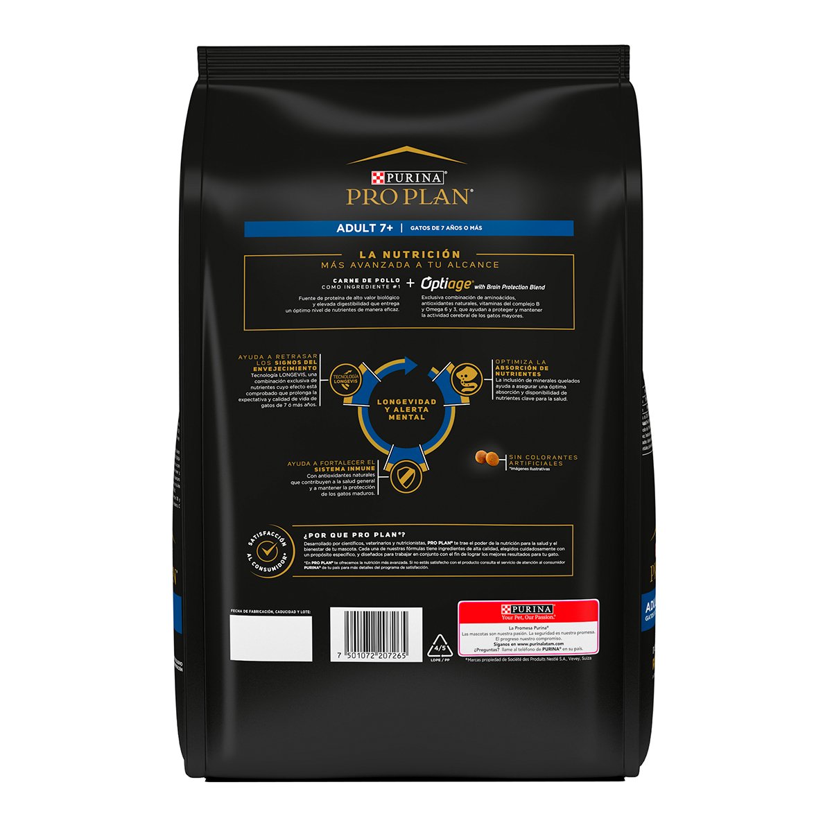 Pro Plan Adult 7+ Optiage Alimento Seco para Gato Senior Receta Pollo 3 kg