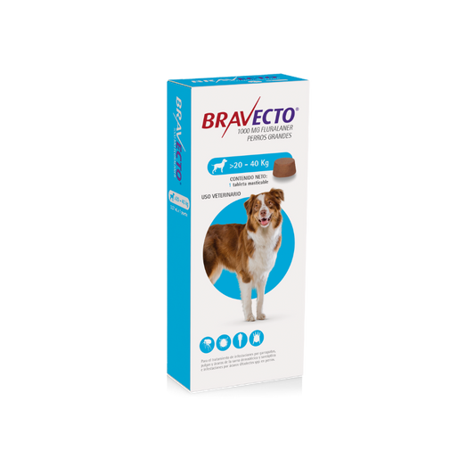 Bravecto 20 -40 kgs 1000 mg (3 meses)